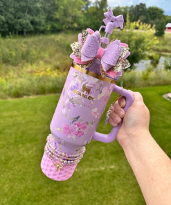 STANLEY X LOVE SHACK FANCY TUMBLER QUENCHER 40OZ - HAPPY THOUGHTS (KHAKI BOX)