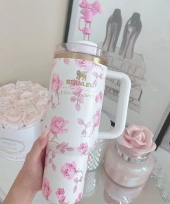 Alternative view of STANLEY X LOVE SHACK FANCY TUMBLER QUENCHER 40OZ - RIBBON ROSA (KHAKI BOX)